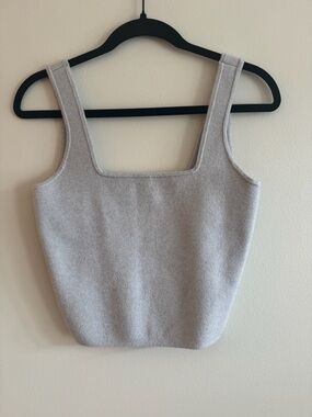 Abercrombie & Fitch Light Gray Square Neck Knit Tank